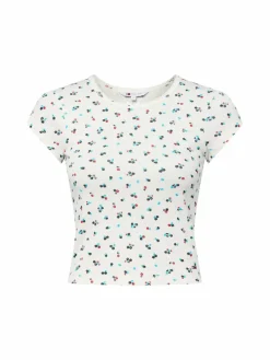 Tommy Jeans Shirts & Tops*Damen T-Shirt ecru bedruckt