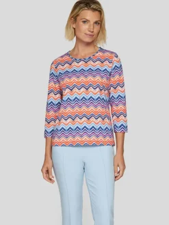 RABE Shirts & Tops*Damen T-Shirt blau gemustert