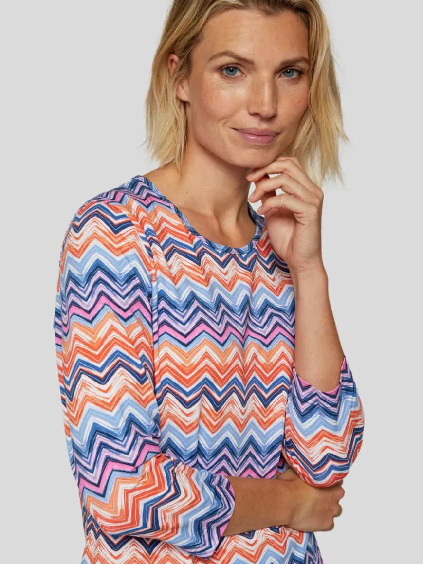 RABE Shirts & Tops*Damen T-Shirt blau gemustert