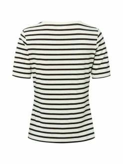 comma Shirts & Tops*Damen T-Shirt ecru schwarz gestreift