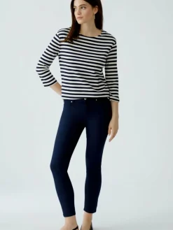 Oui Shirts & Tops*Damen T-Shirt weiß blau gestreift