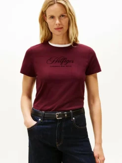 Tommy Hilfiger Shirts & Tops*Damen T-Shirt aubergine uni