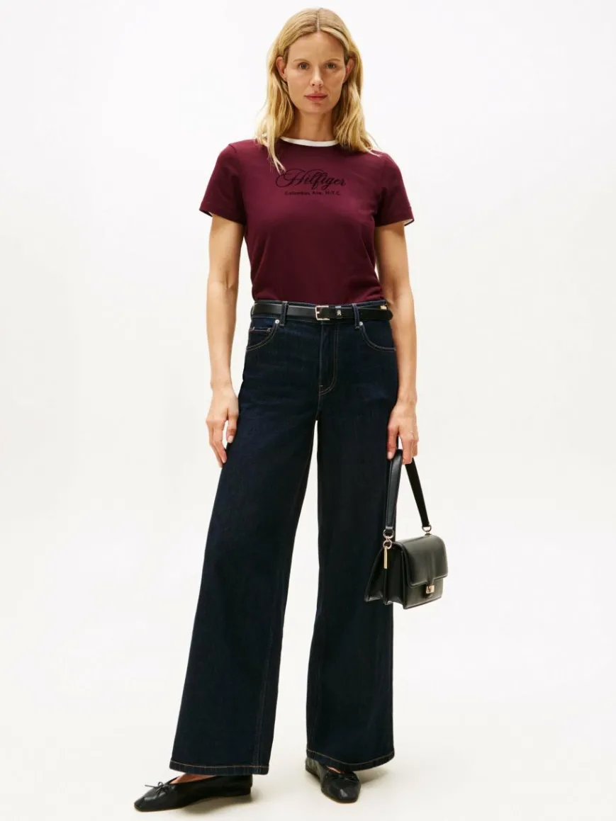 Tommy Hilfiger Shirts & Tops*Damen T-Shirt aubergine uni