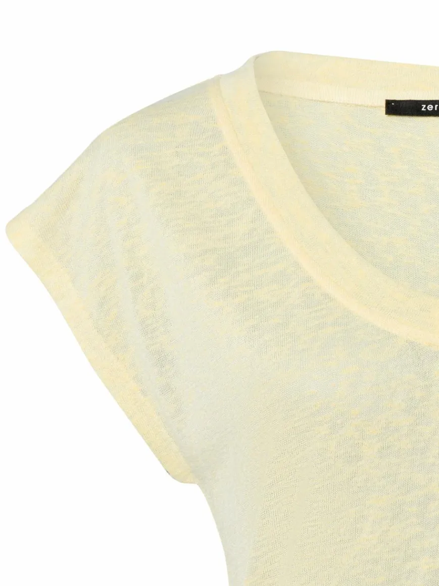 zero Shirts & Tops*Damen T-Shirt vanille meliert