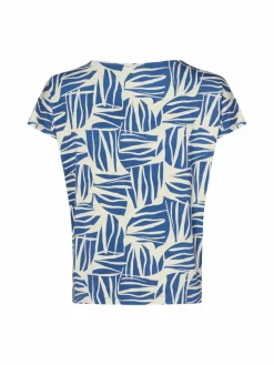 s.Oliver Shirts & Tops*Damen T-Shirt indigo ecru gemustert