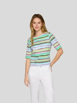 RABE Shirts & Tops*Damen T-Shirt grün gemustert