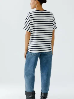 Oui Shirts & Tops*Damen T-Shirt weiß blau gestreift