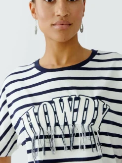 Oui Shirts & Tops*Damen T-Shirt weiß blau gestreift