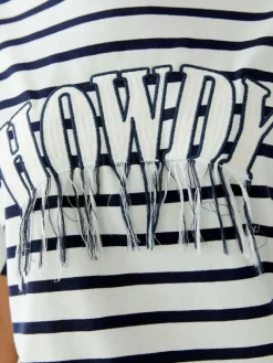 Oui Shirts & Tops*Damen T-Shirt weiß blau gestreift