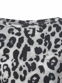 Monari Shirts & Tops*Damen T-Shirt schwarz hellgrau gemustert