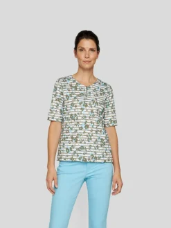 RABE Shirts & Tops*Damen T-Shirt grün gemustert