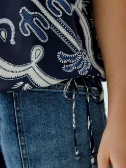 Oui Shirts & Tops*Damen T-Shirt blau bedruckt