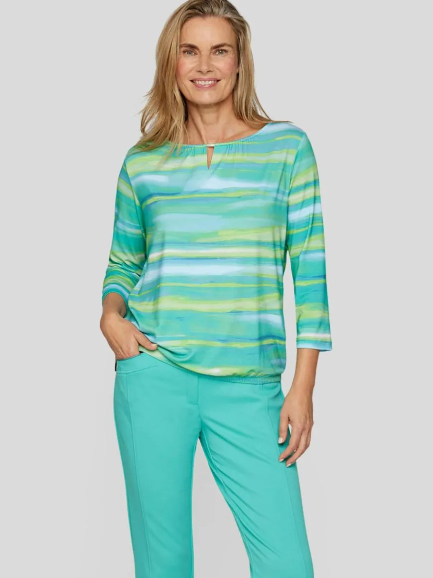 RABE Shirts & Tops*Damen T-Shirt grün gestreift