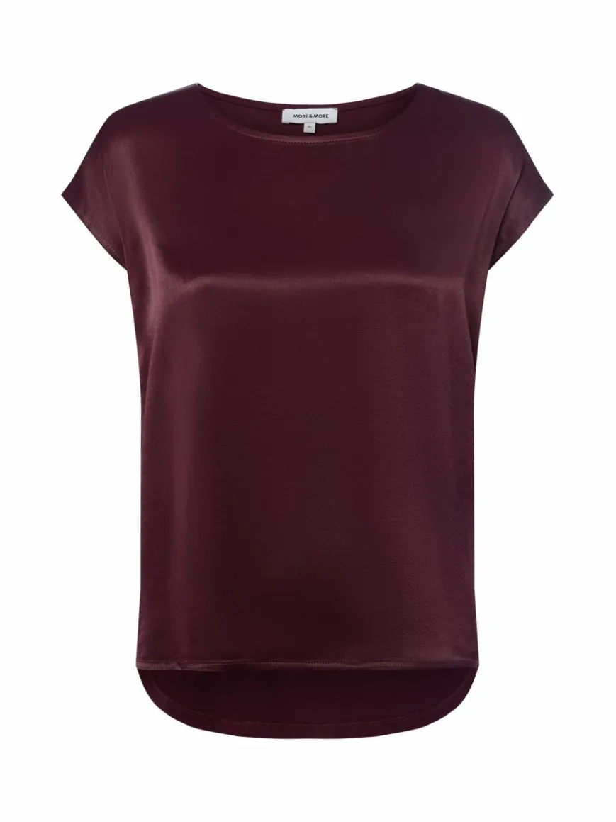 More & More Shirts & Tops*Damen T-Shirt aubergine uni
