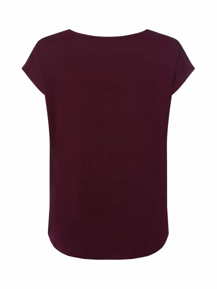 More & More Shirts & Tops*Damen T-Shirt aubergine uni