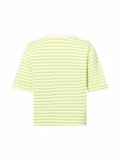 mbyM Shirts & Tops*Damen T-Shirt - Emrys ecru limone gestreift