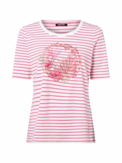 Olsen Shirts & Tops*Damen T-Shirt - Hannah weiß pink gestreift