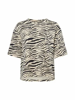 soyaconcept® Sweatshirts & Sweatjacken|Shirts & Tops*Damen T-Shirt - SC-Salome schwarz sand gemustert