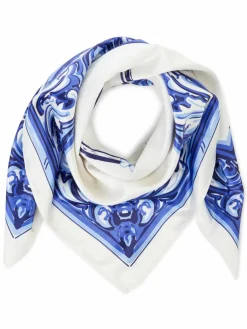 Another Cotton Lab Schals & Tücher*Damen Tuch weiß blau gemustert