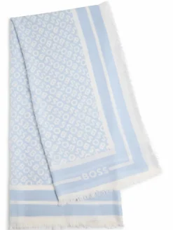 BOSS Schals & Tücher*Damen Tuch - Laik hellblau ecru gemustert