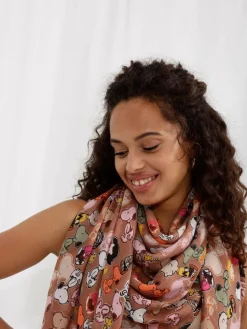 Codello Schals & Tücher*Damen Tuch - PEANUTS braun bedruckt