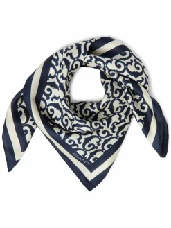 Gant Schals & Tücher*Damen Tuch aus Seide marine ecru gemustert