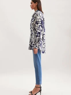 Seidensticker Blusen*Damen Tunika - Druck blau bedruckt