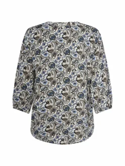 soyaconcept® Blusen*Damen Tunikabluse - SC-Samea blau beige gemustert