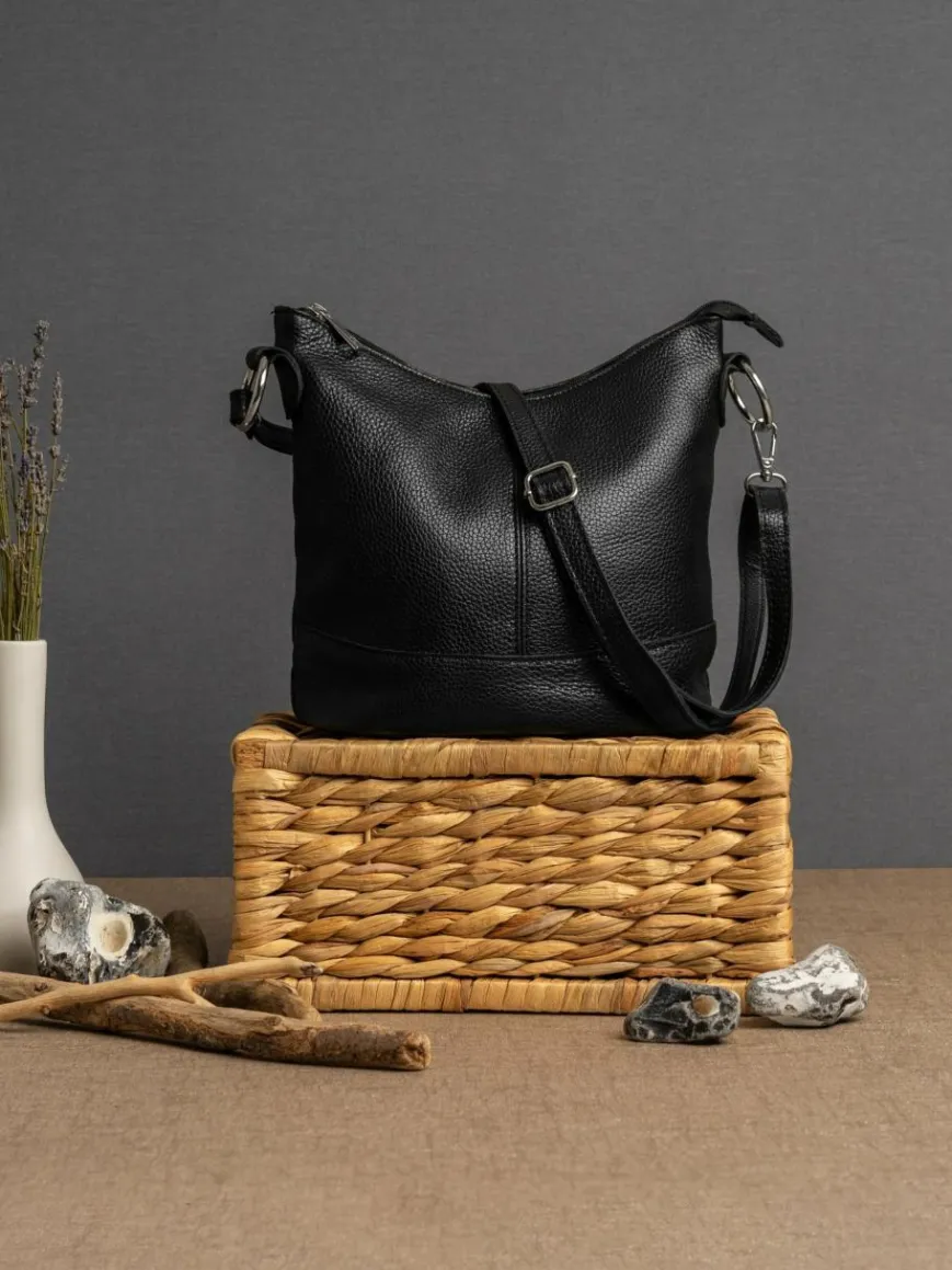 Cluty Taschen & Rucksäcke*Damen Umhängetasche schwarz uni