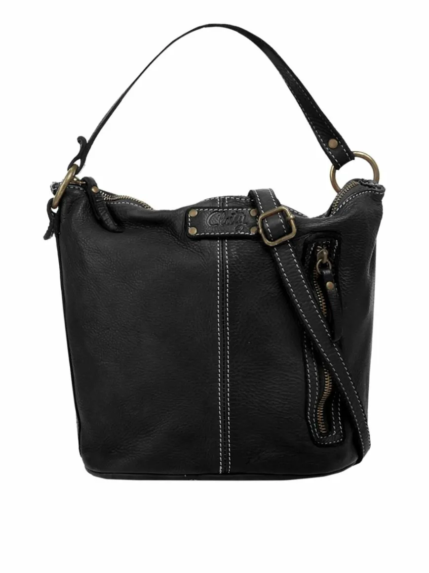Cluty Taschen & Rucksäcke*Damen Umhängetasche schwarz uni