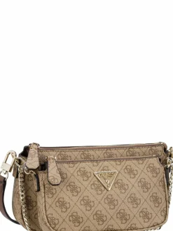 GUESS Taschen & Rucksäcke*Damen Umhängetasche - Noelle II Double Pouch CB 72710 Logo braun uni