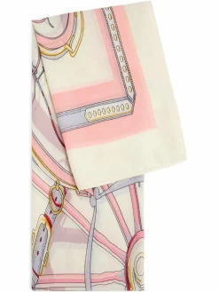 Marie Lund Schals & Tücher*Damen Webschal ecru rosa gemustert