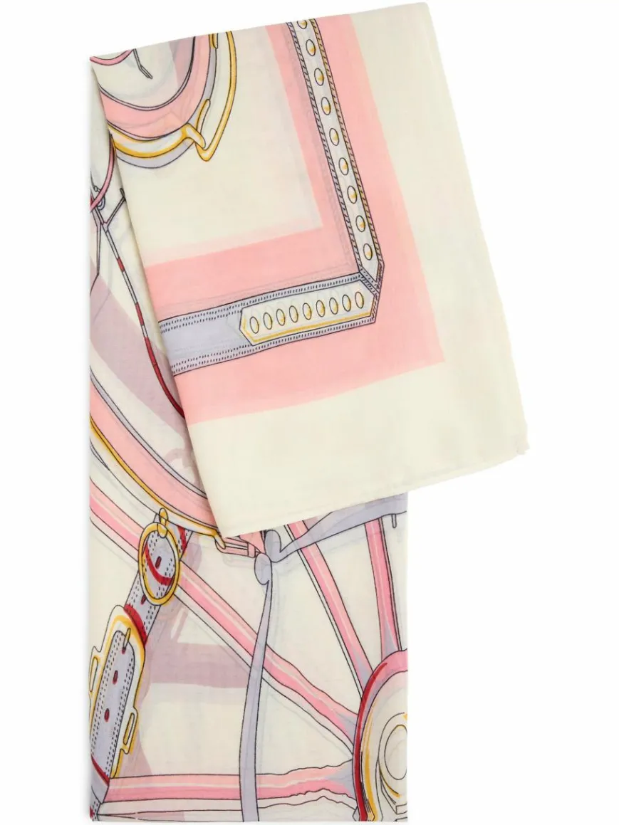 Marie Lund Schals & Tücher*Damen Webschal ecru rosa gemustert