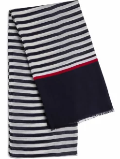 Tommy Hilfiger Schals & Tücher*Damen Webschal - Essential Flag marine ecru gestreift