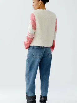 Oui Jacken & Westen*Damen Weste weiß uni