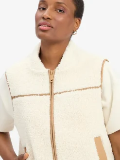 MOS MOSH Jacken & Westen*Damen Weste - MMRowe Teddy Waistcoat ecru uni