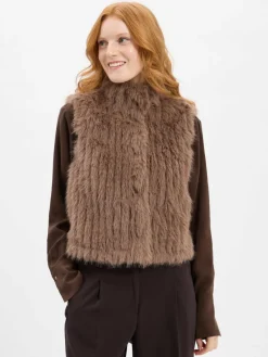 Rino & Pelle Jacken & Westen*Damen Weste aus Kunstfell - Dava taupe uni