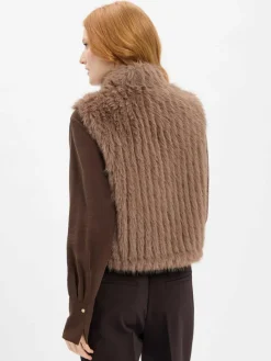 Rino & Pelle Jacken & Westen*Damen Weste aus Kunstfell - Dava taupe uni