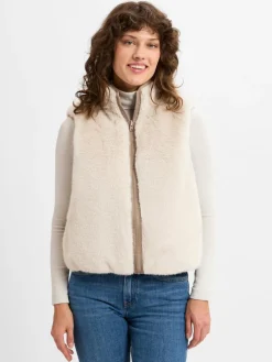 Marie Lund Jacken & Westen*Damen Weste zum Wenden beige uni