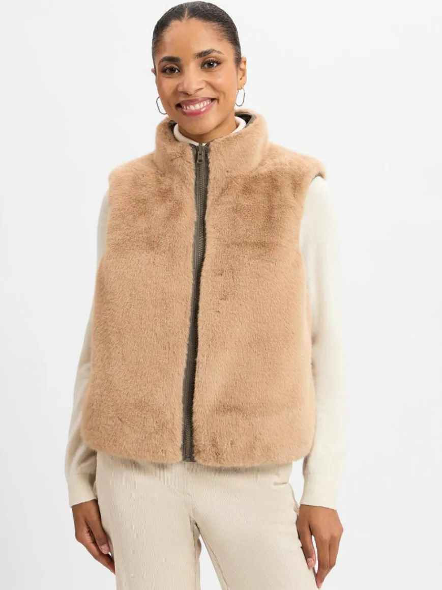 Marie Lund Jacken & Westen*Damen Weste zum Wenden camel uni