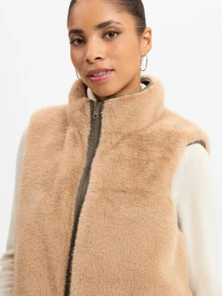 Marie Lund Jacken & Westen*Damen Weste zum Wenden camel uni