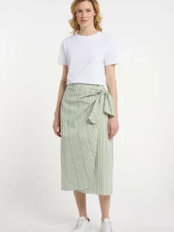 Dreimaster Röcke*Damen Wickelrock grün gestreift