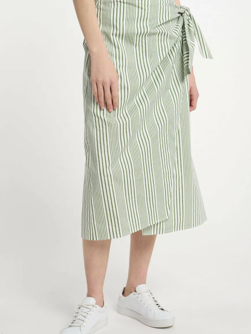 Dreimaster Röcke*Damen Wickelrock grün gestreift