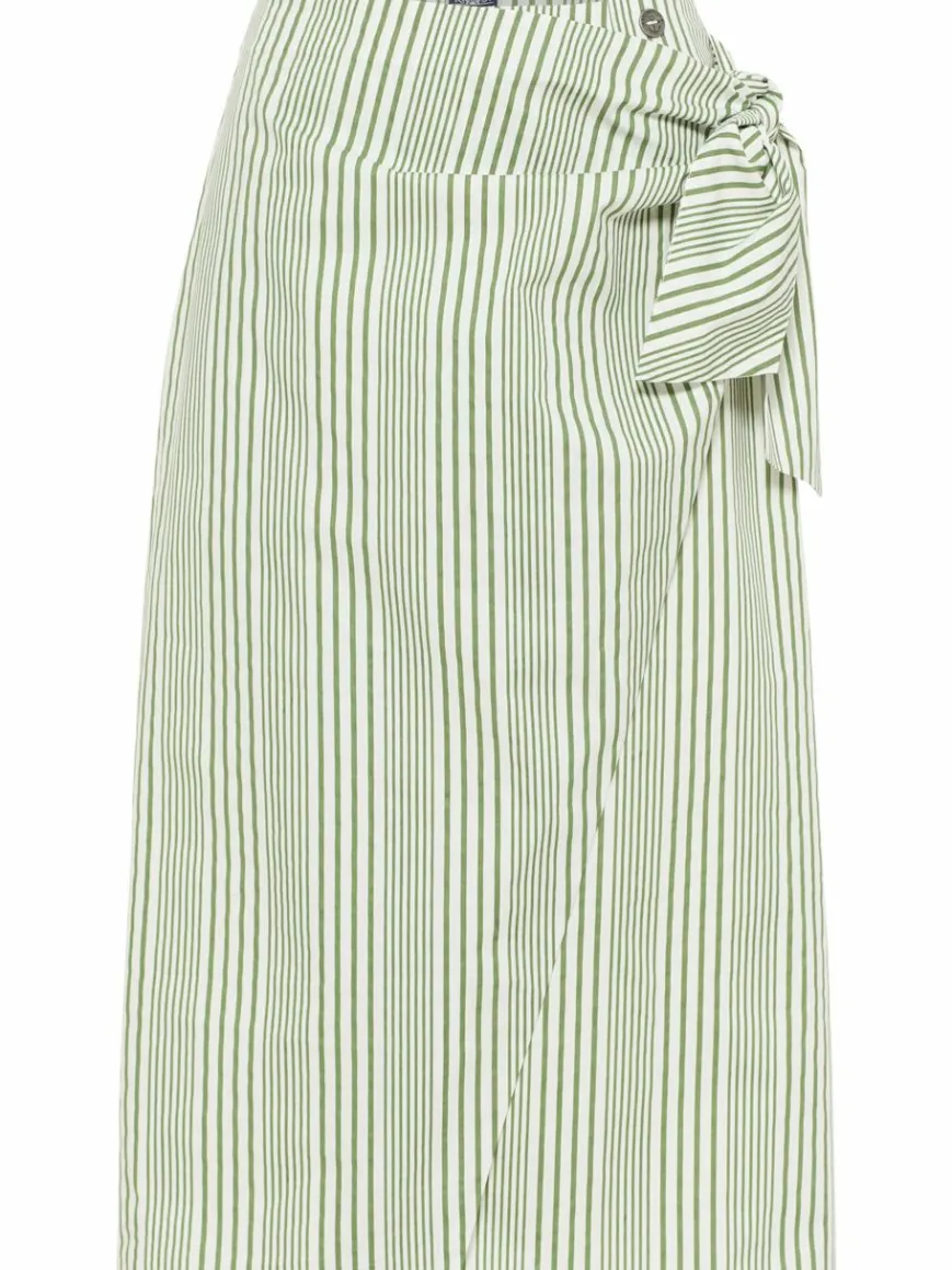 Dreimaster Röcke*Damen Wickelrock grün gestreift