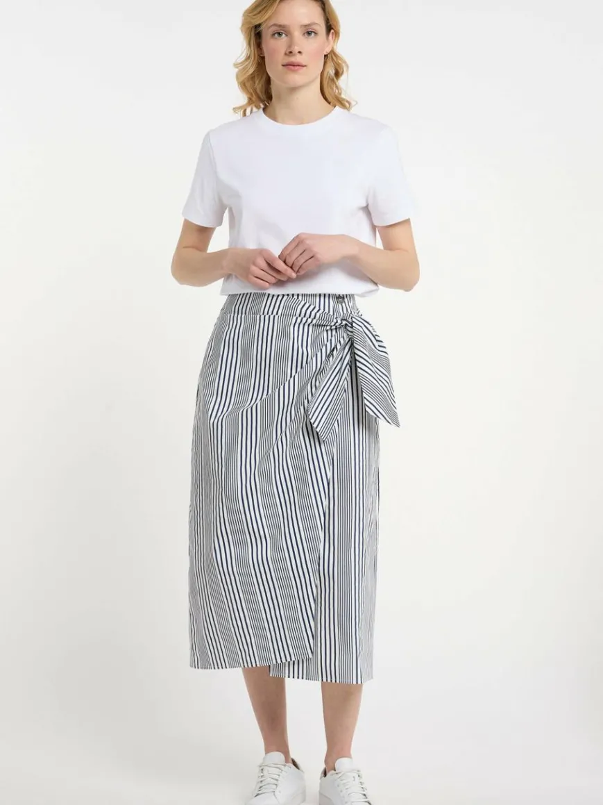 Dreimaster Röcke*Damen Wickelrock blau gestreift