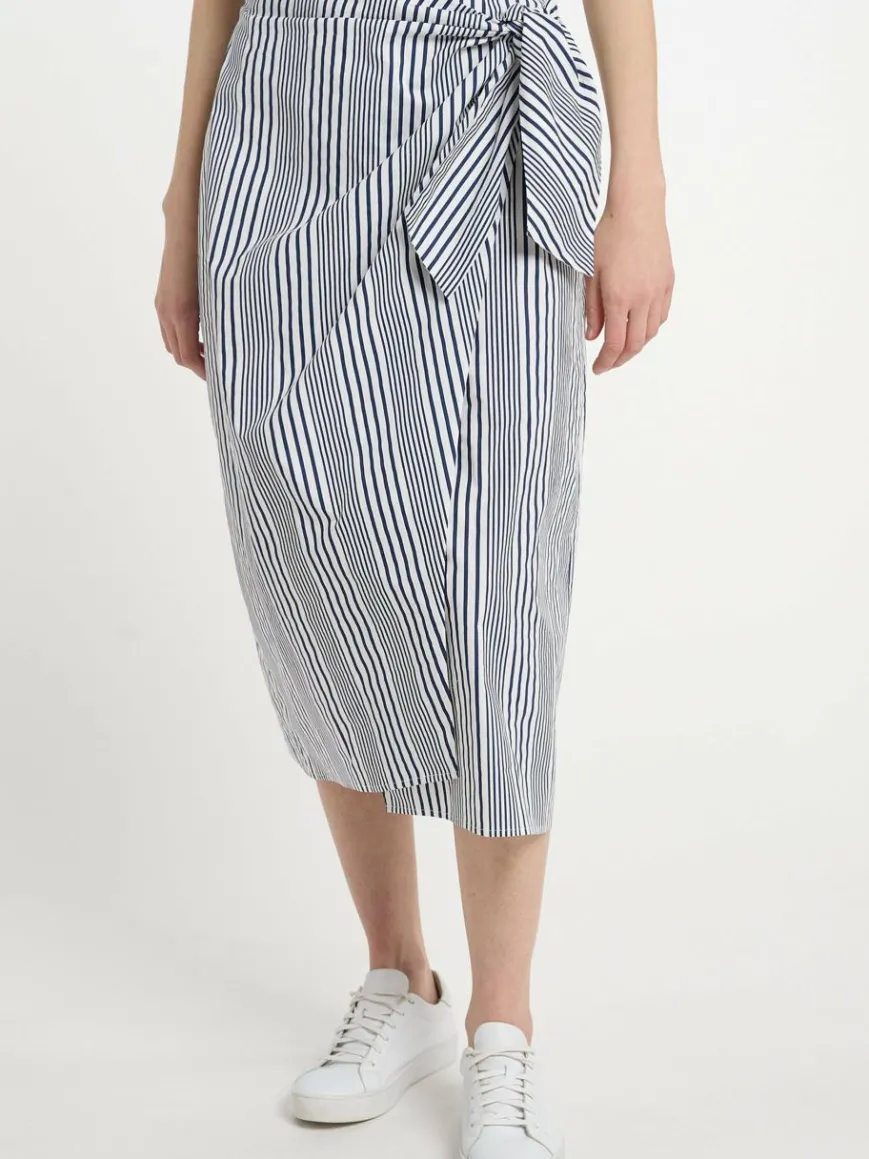 Dreimaster Röcke*Damen Wickelrock blau gestreift