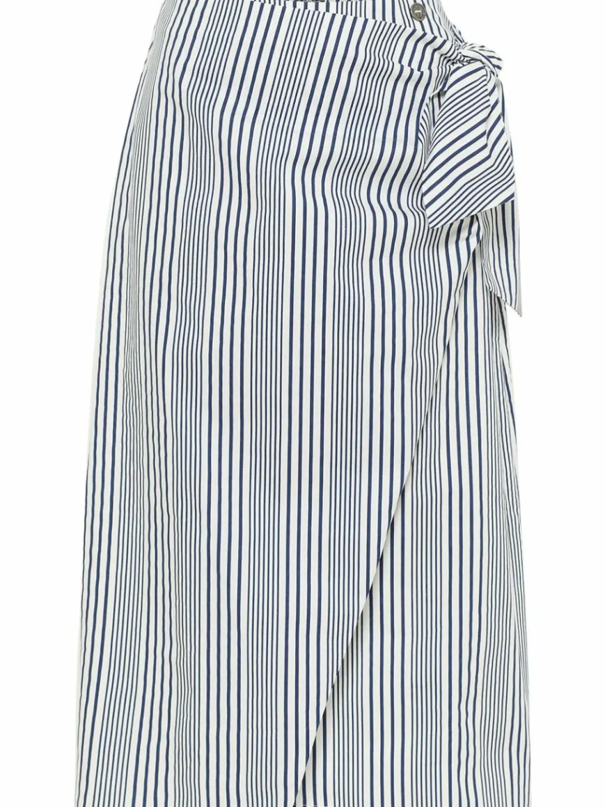 Dreimaster Röcke*Damen Wickelrock blau gestreift