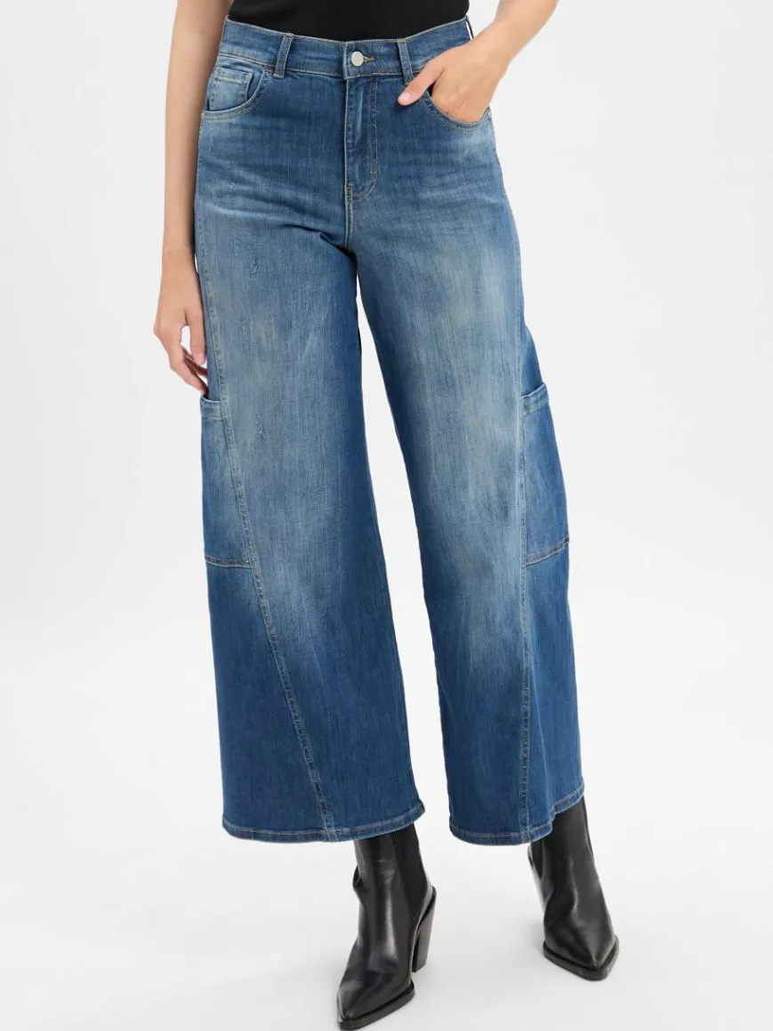 Angels Hosen|Jeans*Damen Wide Fit Jeans - Liva medium stone uni