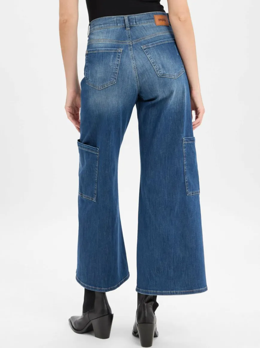 Angels Hosen|Jeans*Damen Wide Fit Jeans - Liva medium stone uni