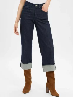 Opus Hosen|Jeans*Damen Wide Fit Jeans - Miva dark stone uni